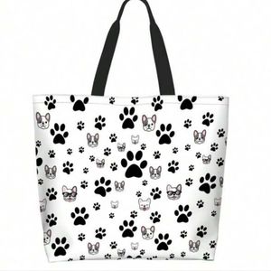 Dog Paws Large Tote Bag